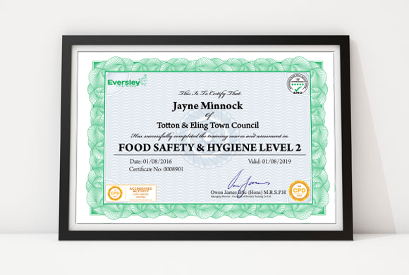 Food Hygiene Level 2 Certificate
