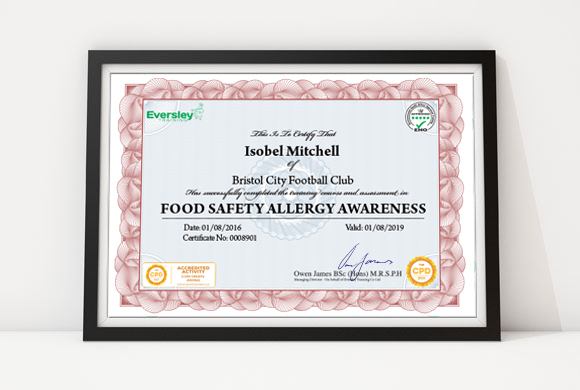 food allergy awareness course training certificate