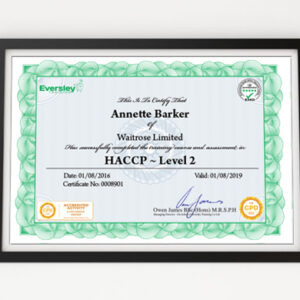 HACCP Level 2 Certificate