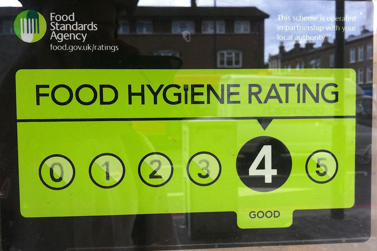 food hygiene rating sign